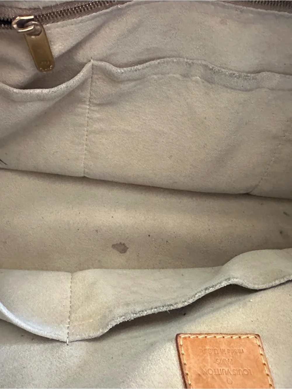 Louis Vuitton Monogram Canvas Shoulder Bag with Brown Handle